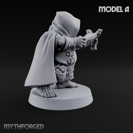 Ready To Fling Halfling Slingers A Miniature for Dungeons and Dragons, Pathfinder or other TTRPGs
