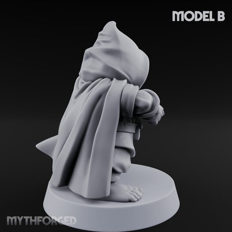 Ready To Fling Halfling Slingers B Miniature for Dungeons and Dragons, Pathfinder or other TTRPGs