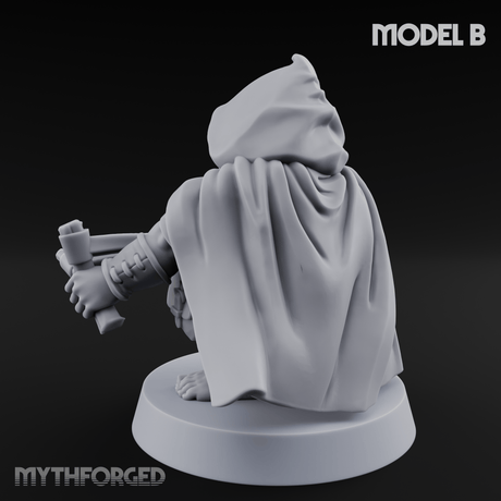 Ready To Fling Halfling Slingers B Miniature for Dungeons and Dragons, Pathfinder or other TTRPGs