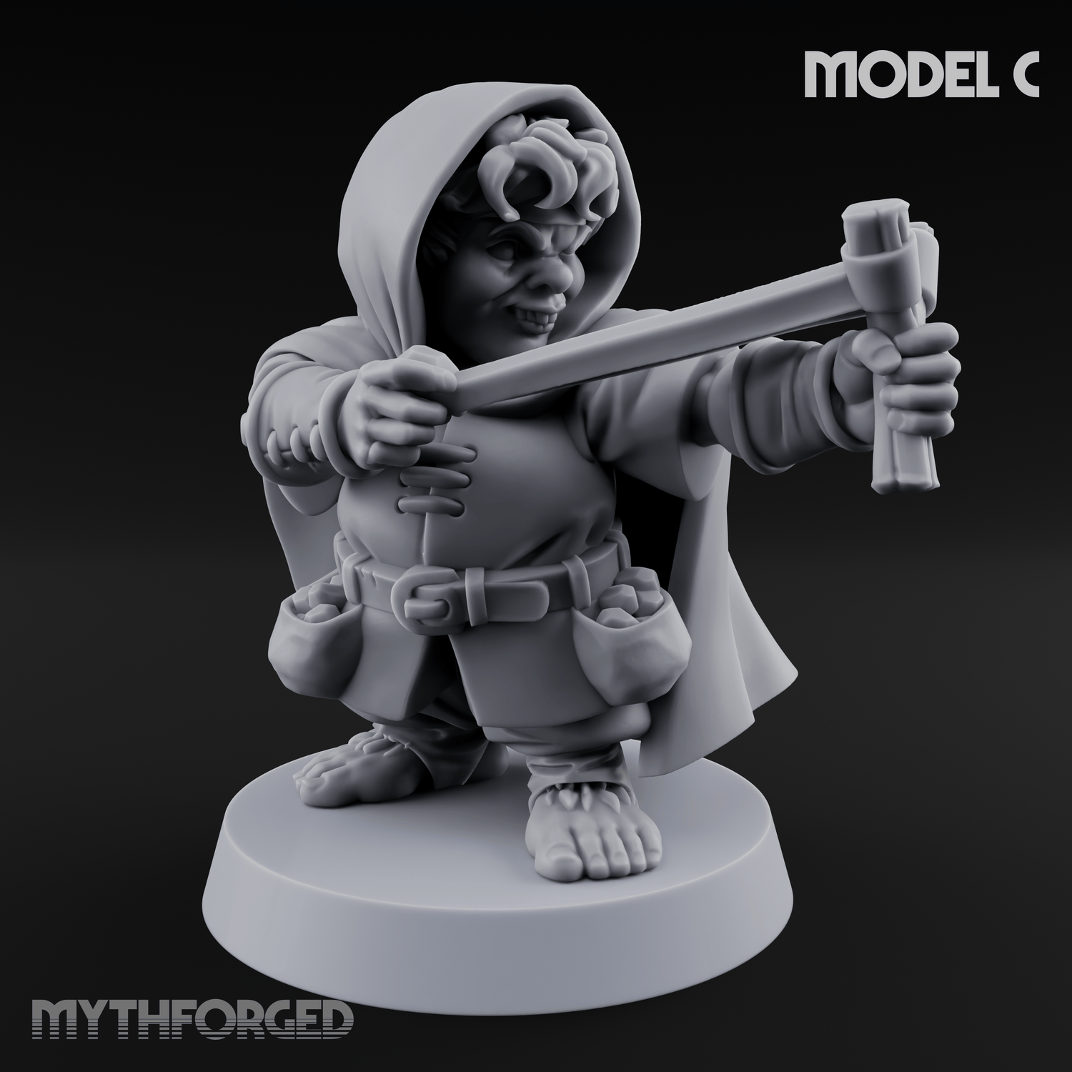 Ready To Fling Halfling Slingers Miniature for Dungeons and Dragons, Pathfinder or other TTRPGs