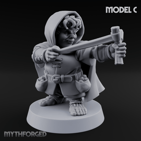 Ready To Fling Halfling Slingers C Miniature for Dungeons and Dragons, Pathfinder or other TTRPGs