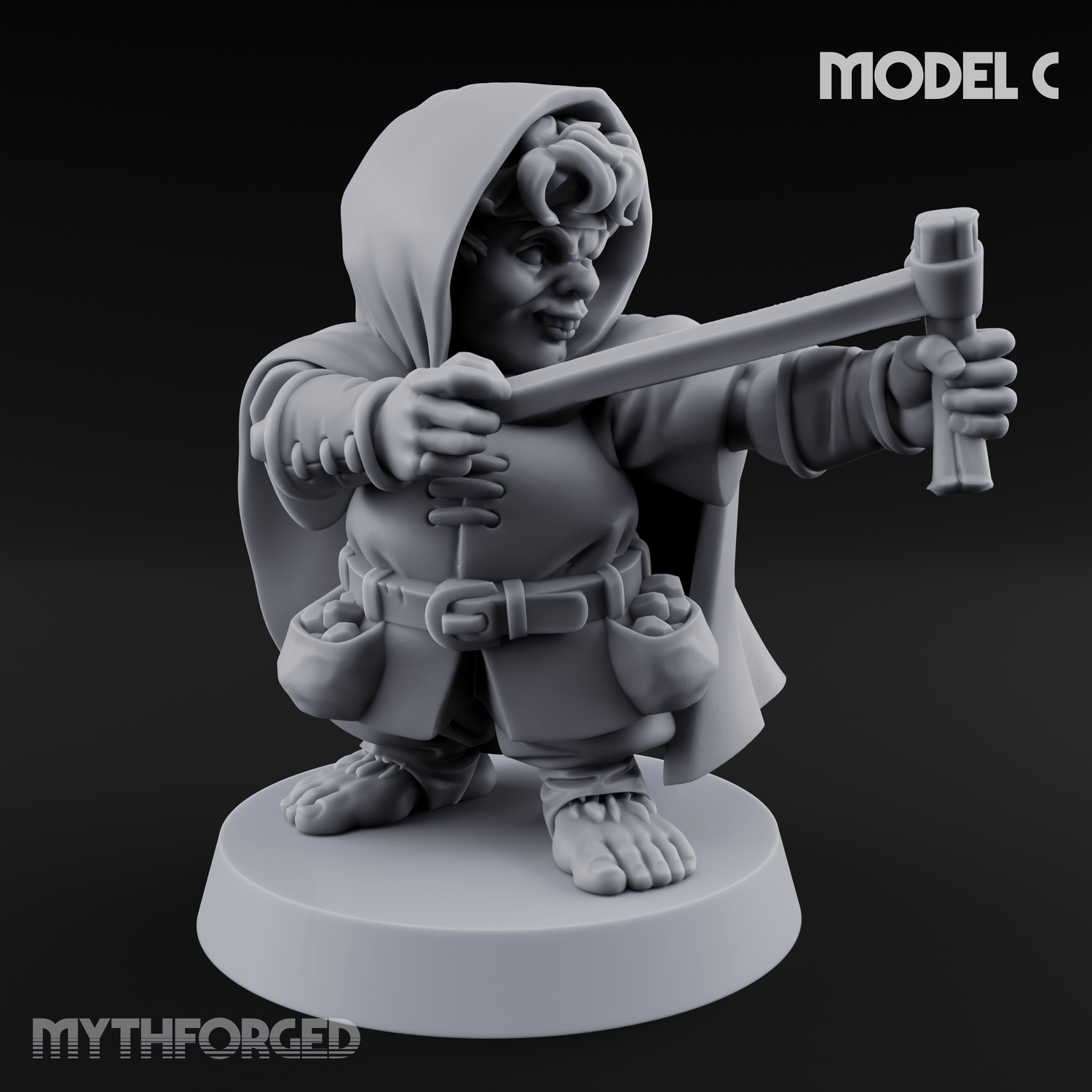 Ready To Fling Halfling Slingers Miniature for Dungeons and Dragons, Pathfinder or other TTRPGs