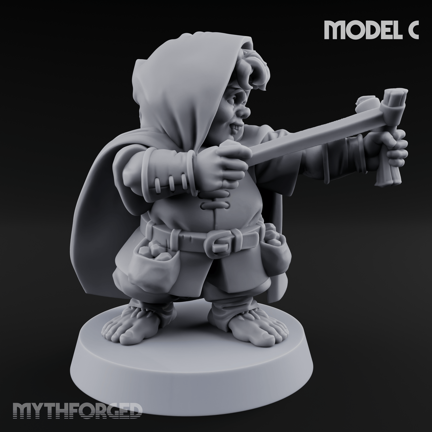 Ready To Fling Halfling Slingers Miniature for Dungeons and Dragons, Pathfinder or other TTRPGs
