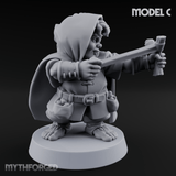 Ready To Fling Halfling Slingers C Miniature for Dungeons and Dragons, Pathfinder or other TTRPGs
