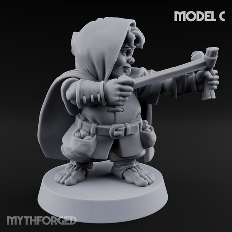 Ready To Fling Halfling Slingers C Miniature for Dungeons and Dragons, Pathfinder or other TTRPGs