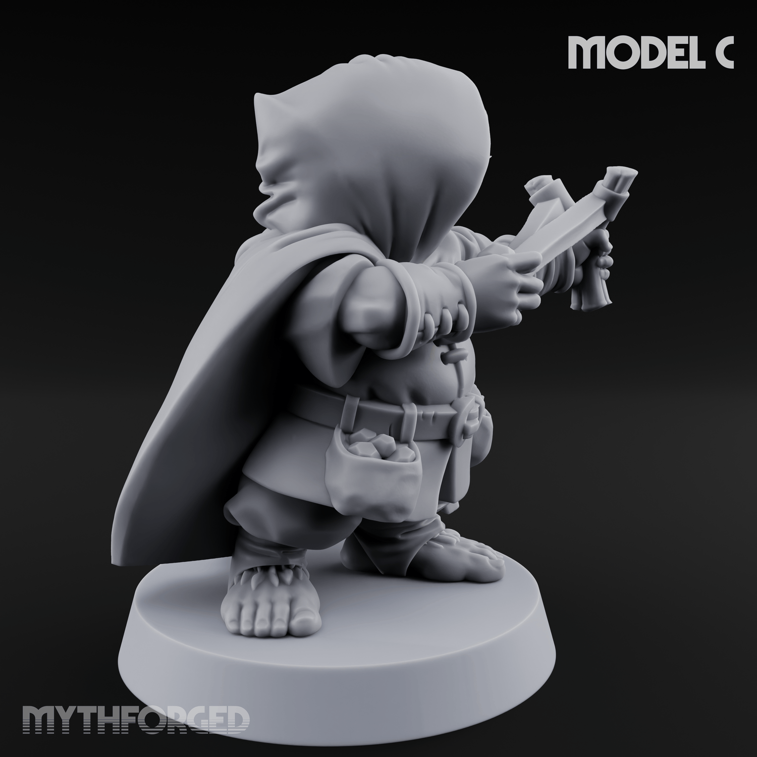 Ready To Fling Halfling Slingers C Miniature for Dungeons and Dragons, Pathfinder or other TTRPGs