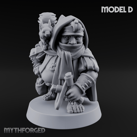 Ready To Fling Halfling Slingers D Miniature for Dungeons and Dragons, Pathfinder or other TTRPGs