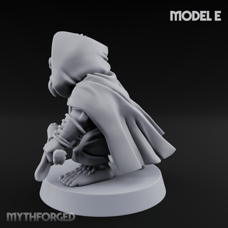 Ready To Fling Halfling Slingers E Miniature for Dungeons and Dragons, Pathfinder or other TTRPGs