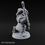Long Barrel Aiming Halfling Sharpshooter Miniature for Dungeons and Dragons, Pathfinder or other TTRPGs