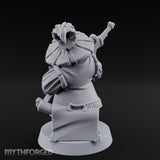 Long Barrel Aiming Halfling Sharpshooter Miniature for Dungeons and Dragons, Pathfinder or other TTRPGs