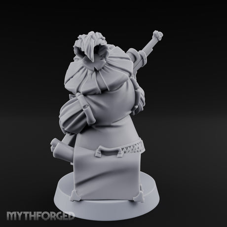 Long Barrel Aiming Halfling Sharpshooter Miniature for Dungeons and Dragons, Pathfinder or other TTRPGs