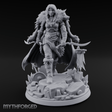 Fur Cloaked Striding Human Ranger Miniature for Dungeons and Dragons, Pathfinder or other TTRPGs