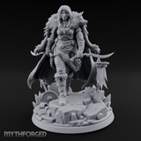 Fur Cloaked Striding Human Ranger Miniature for Dungeons and Dragons, Pathfinder or other TTRPGs