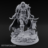 Fur Cloaked Striding Human Ranger Miniature for Dungeons and Dragons, Pathfinder or other TTRPGs