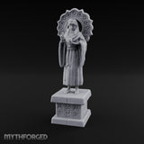 Halo-Backed Glyph-Pedestaled Robed Saint Statue gallery 1