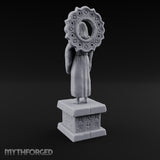 Halo-Backed Glyph-Pedestaled Robed Saint Statue gallery 6