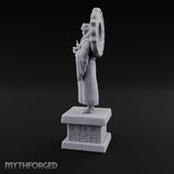 Halo-Backed Glyph-Pedestaled Robed Saint Statue gallery 7