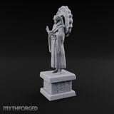 Halo-Backed Glyph-Pedestaled Robed Saint Statue gallery 8