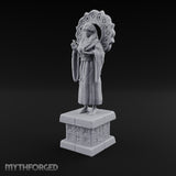 Halo-Backed Glyph-Pedestaled Robed Saint Statue gallery 9