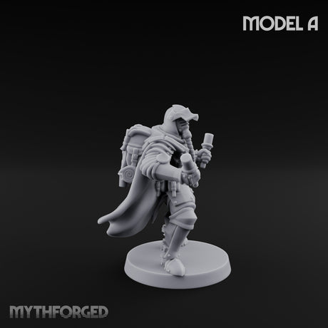 Hammer Axe Rifle Bearing Shocktrooper A Miniature for Dungeons and Dragons, Pathfinder or other TTRPGs