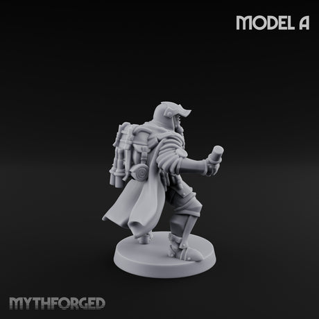 Hammer Axe Rifle Bearing Shocktrooper A Miniature for Dungeons and Dragons, Pathfinder or other TTRPGs