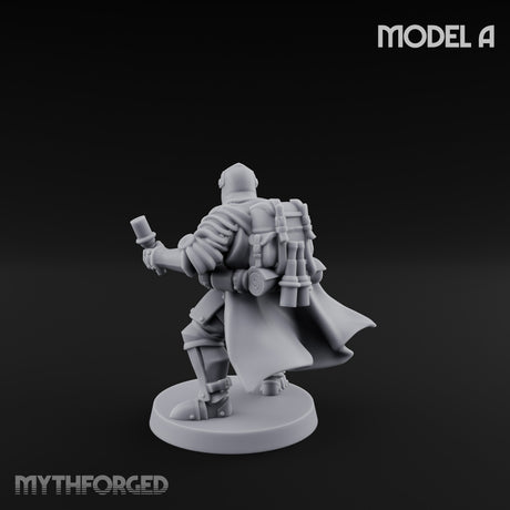 Hammer Axe Rifle Bearing Shocktrooper A Miniature for Dungeons and Dragons, Pathfinder or other TTRPGs