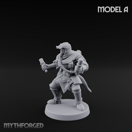 Hammer Axe Rifle Bearing Shocktrooper A Miniature for Dungeons and Dragons, Pathfinder or other TTRPGs