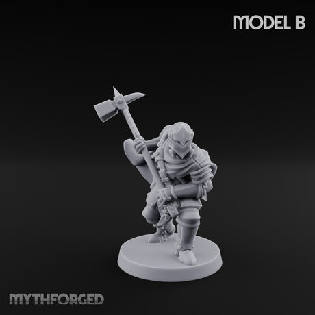 Hammer Axe Rifle Bearing Shocktrooper B Miniature for Dungeons and Dragons, Pathfinder or other TTRPGs