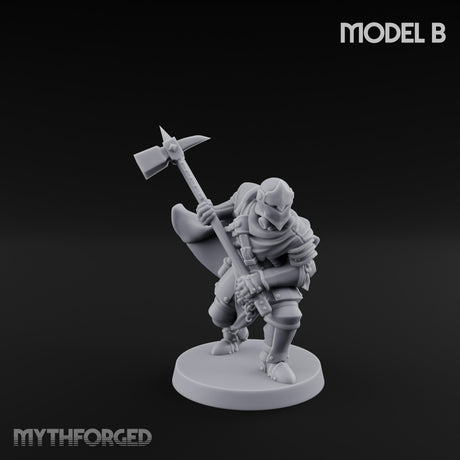 Hammer Axe Rifle Bearing Shocktrooper B Miniature for Dungeons and Dragons, Pathfinder or other TTRPGs