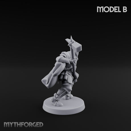 Hammer Axe Rifle Bearing Shocktrooper B Miniature for Dungeons and Dragons, Pathfinder or other TTRPGs