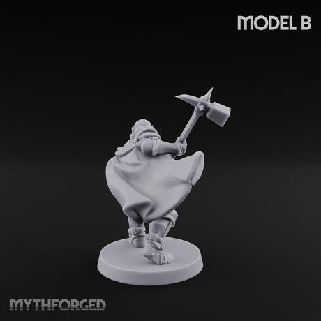 Hammer Axe Rifle Bearing Shocktrooper B Miniature for Dungeons and Dragons, Pathfinder or other TTRPGs
