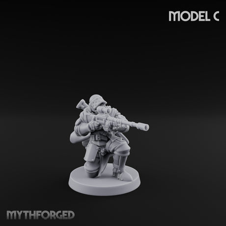 Hammer Axe Rifle Bearing Shocktrooper C Miniature for Dungeons and Dragons, Pathfinder or other TTRPGs
