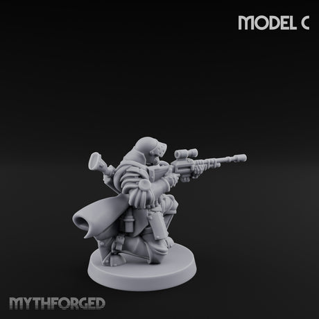 Hammer Axe Rifle Bearing Shocktrooper C Miniature for Dungeons and Dragons, Pathfinder or other TTRPGs