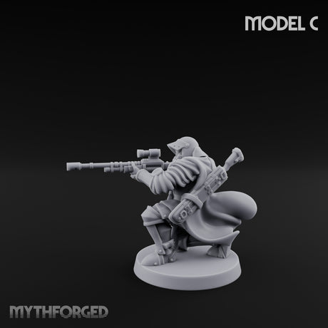 Hammer Axe Rifle Bearing Shocktrooper C Miniature for Dungeons and Dragons, Pathfinder or other TTRPGs