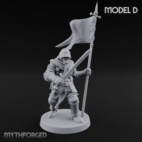 Hammer Axe Rifle Bearing Shocktrooper D Miniature for Dungeons and Dragons, Pathfinder or other TTRPGs