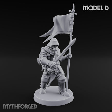 Hammer Axe Rifle Bearing Shocktrooper D Miniature for Dungeons and Dragons, Pathfinder or other TTRPGs