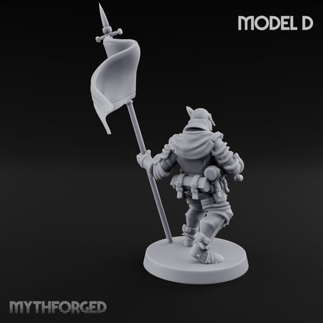 Hammer Axe Rifle Bearing Shocktrooper D Miniature for Dungeons and Dragons, Pathfinder or other TTRPGs