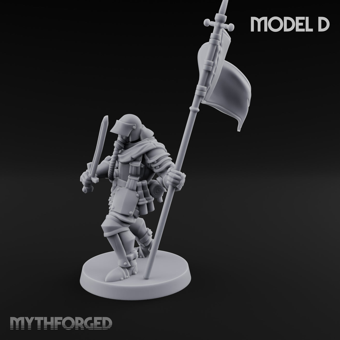 Hammer Axe Rifle Bearing Shocktrooper D Miniature for Dungeons and Dragons, Pathfinder or other TTRPGs