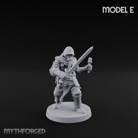Hammer Axe Rifle Bearing Shocktrooper E Miniature for Dungeons and Dragons, Pathfinder or other TTRPGs