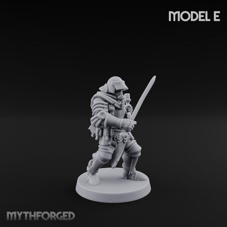 Hammer Axe Rifle Bearing Shocktrooper E Miniature for Dungeons and Dragons, Pathfinder or other TTRPGs