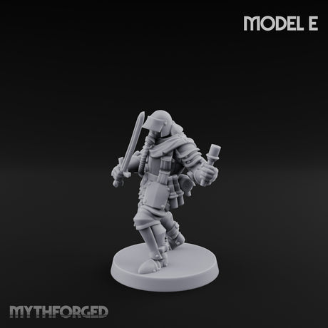 Hammer Axe Rifle Bearing Shocktrooper E Miniature for Dungeons and Dragons, Pathfinder or other TTRPGs