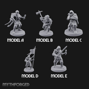 Hammer Axe Rifle Bearing Shocktroopers Miniature for Dungeons and Dragons, Pathfinder or other TTRPGs