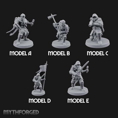 Hammer Axe Rifle Bearing Shocktroopers Miniature for Dungeons and Dragons, Pathfinder or other TTRPGs