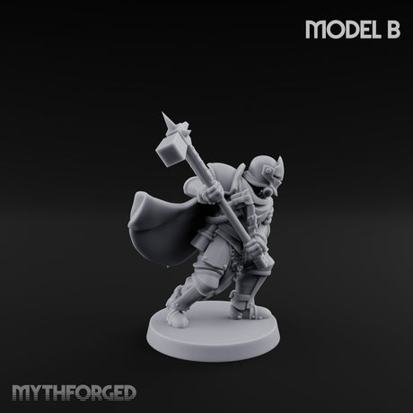Hammer Axe Rifle Bearing Shocktroopers Miniature for Dungeons and Dragons, Pathfinder or other TTRPGs