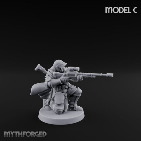 Hammer Axe Rifle Bearing Shocktroopers Miniature for Dungeons and Dragons, Pathfinder or other TTRPGs