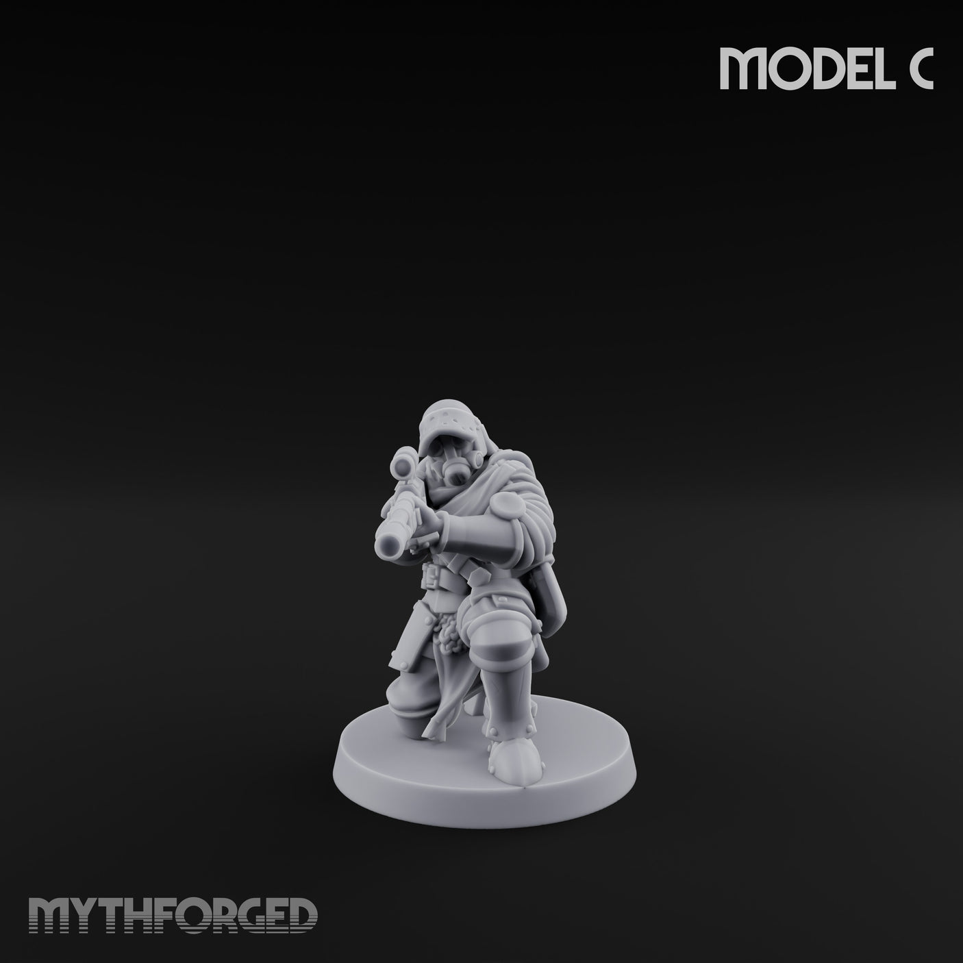 Hammer Axe Rifle Bearing Shocktroopers Miniature for Dungeons and Dragons, Pathfinder or other TTRPGs