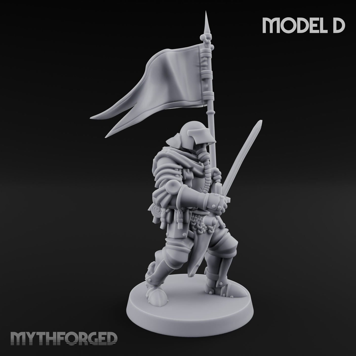 Hammer Axe Rifle Bearing Shocktroopers Miniature for Dungeons and Dragons, Pathfinder or other TTRPGs