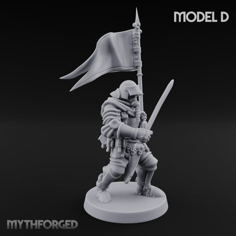 Hammer Axe Rifle Bearing Shocktroopers Miniature for Dungeons and Dragons, Pathfinder or other TTRPGs