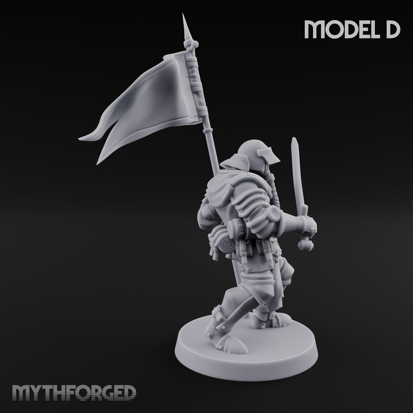 Hammer Axe Rifle Bearing Shocktroopers Miniature for Dungeons and Dragons, Pathfinder or other TTRPGs