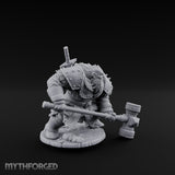 Hammer Dragging Dwarf Berserker Miniature for Dungeons and Dragons, Pathfinder or other TTRPGs
